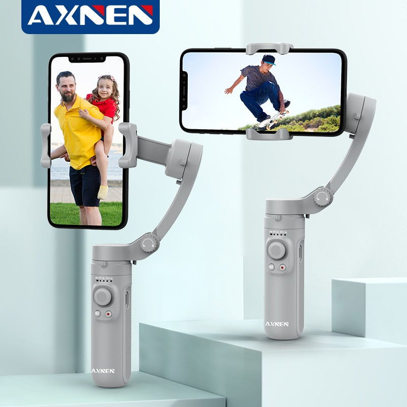 AXNEN HQ3 3-Axis Foldable Smartphone Handheld Gimbal Cellphone Video Record Vlog Stabilizer for iPhone 13 Xiaomi Huawei Samsung